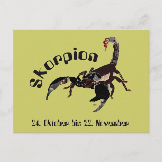 Skorpion Sternzeichen Postkarte Briefkaart (Voorkant)