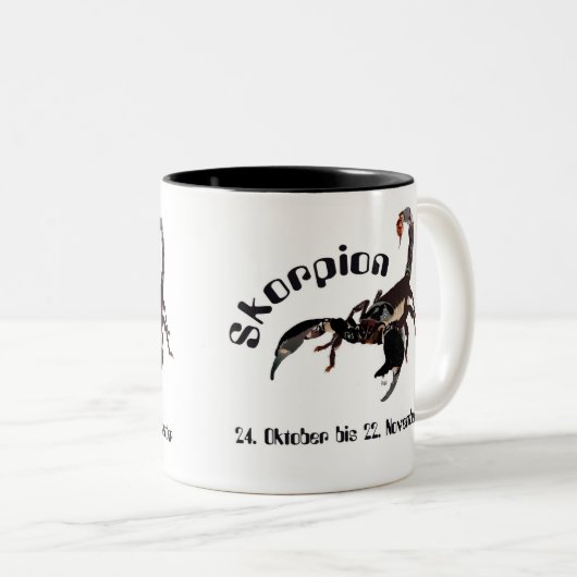 Skorpion - Sternzeichen Tasse Tweekleurige Koffiemok (Voorkant rechts)
