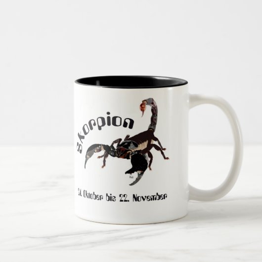 Skorpion - Sternzeichen Tasse Tweekleurige Koffiemok (Rechts)