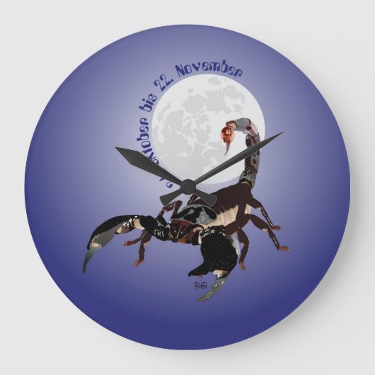 Skorpion - Sternzeichen Uhr Grote Klok (Voorkant)