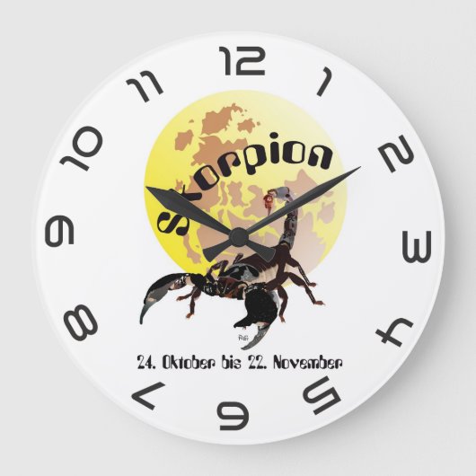 Skorpion - Sternzeichen Uhr Grote Klok (Voorkant)