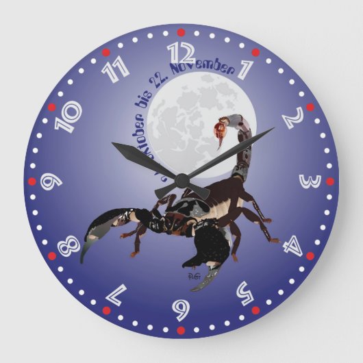 Skorpion - Sternzeichen Uhr Grote Klok (Voorkant)