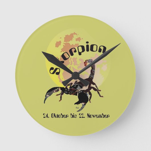 Skorpion - Sternzeichen Uhr Ronde Klok (Voorkant)