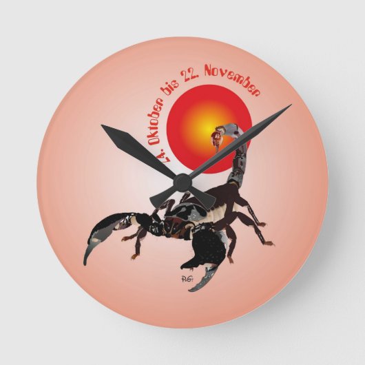 Skorpion - Sternzeichen Uhr Ronde Klok (Voorkant)