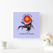 Skorpion - Sternzeichen Uhr Vierkante Klok (Huis)