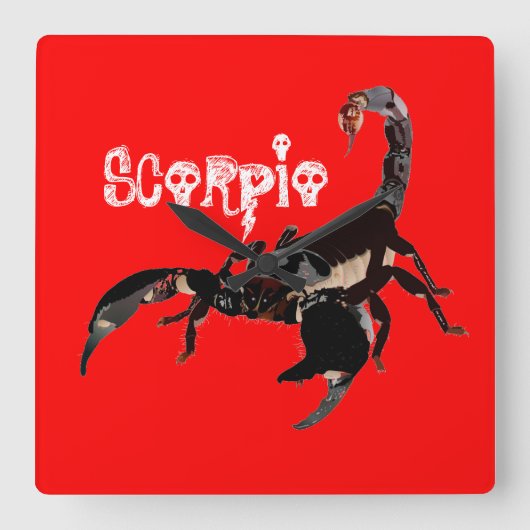 Skorpion Uhr Vierkante Klok (Voorkant)