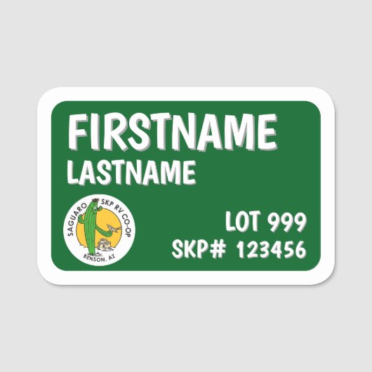 SKP Saguaro Co-op Naam Badge (Voorkant)