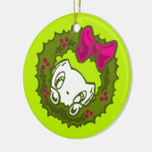 Skribbles the Cat: Kerstmis Keramisch Ornament (Links)