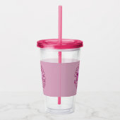 Skribbles: Woorden Koffiegeluk (roze) Acryl Drinkbeker (Rechts)