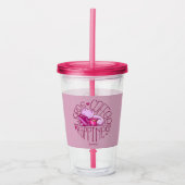 Skribbles: Woorden Koffiegeluk (roze) Acryl Drinkbeker (Voorkant)