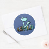 Skribbles: Zwakte voor donuts (blauw) Ronde Sticker (Envelop)