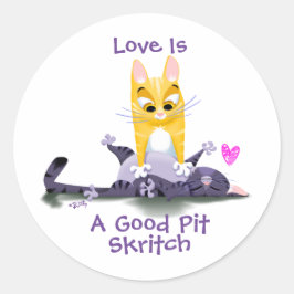 SKRITCH THE PITS KATTEN van Jeff Willis Art Ronde Sticker
