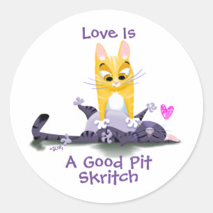 SKRITCH THE PITS KATTEN van Jeff Willis Art Ronde Sticker