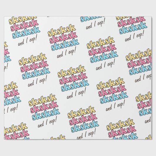 sksksk en I Oop VSCO Girl Gift Cadeaupapier (Vlak)