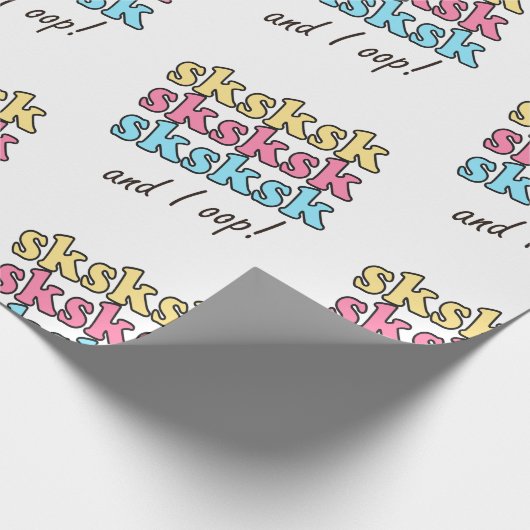 sksksk en I Oop VSCO Girl Gift Cadeaupapier (Hoek)