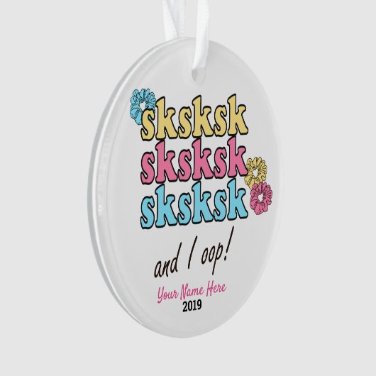 sksksk en ik Oop Personalized Girl Style Gift Ornament (voorkant)