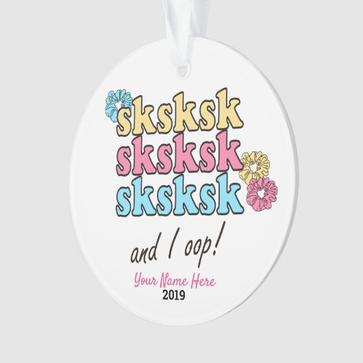 sksksk en ik Oop Personalized Girl Style Gift Ornament (voorkant)