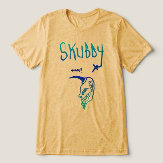 Skubby Gezicht Tri-Blend Shirt (Design voorkant)