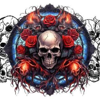 Skulduggery! Pirate Tattoo style gothic skulls Koffiemok