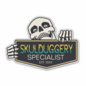 Skulduggery Specialist Halloween Skull Sign ID856 Sticker (Voorkant)