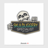 Skulduggery Specialist Halloween Skull Sign ID856 Sticker (Vel)