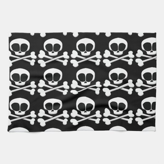 skull005_92007 SKULL CROSSBONES SYMBOL GANGSTER EM Theedoek (Horizontaal)