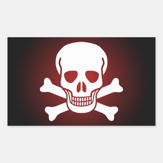 skull 02 rechthoekige sticker (Voorkant)