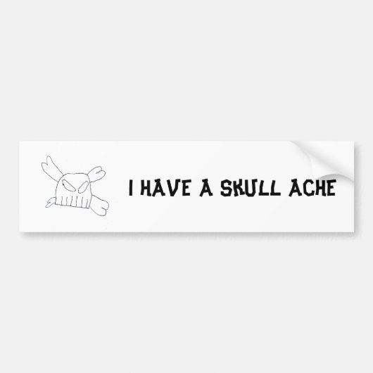 Skull Ache Bumpersticker (Voorkant)
