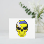 Skull als Volleybalspeler met Volleyball Briefkaart (Staand voorkant)