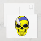 Skull als Volleybalspeler met Volleyball Briefkaart (Voorkant / Achterkant)