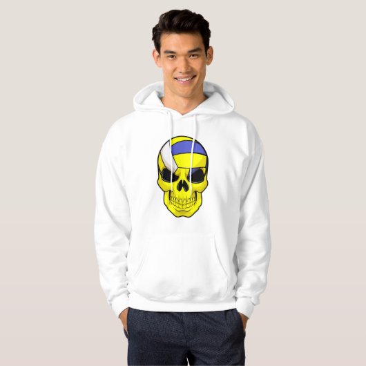 Skull als Volleybalspeler met Volleyball Hoodie (Voorkant volledig)