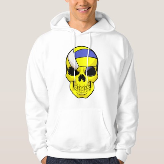 Skull als Volleybalspeler met Volleyball Hoodie (Voorkant)