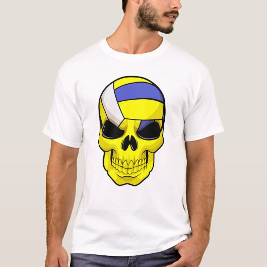 Skull als Volleybalspeler met Volleyball T-shirt (Voorkant)