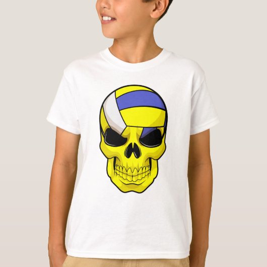 Skull als Volleybalspeler met Volleyball T-shirt (Voorkant)