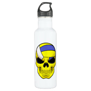 Skull als Volleybalspeler met Volleyball Waterfles