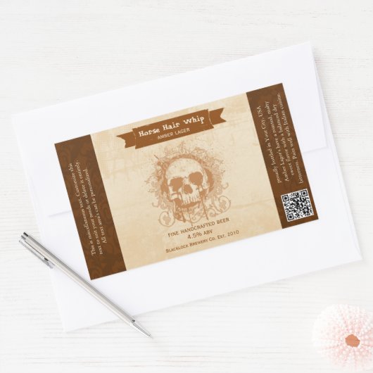 Skull Amber Lager Custom Beer Labels (Envelop)