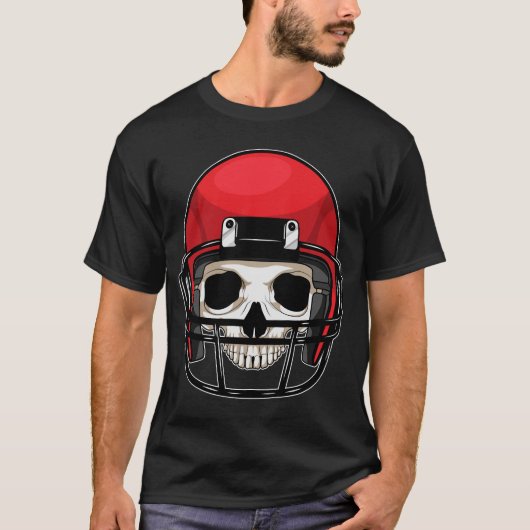 Skull Amerikaans Football Sport T-shirt (Voorkant)