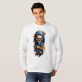 Skull and Autumn Leaves Tattoo Style T-shirt (Voorkant volledig)
