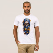 Skull and Autumn Leaves Tattoo Style T-shirt (Voorkant volledig)