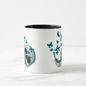 Skull and Blue Butterflies Mug Mok (Midden)