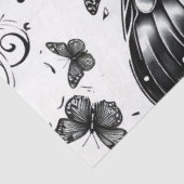 Skull and Butterflies Decoupage Paper Tissuepapier (Detail)