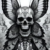 Skull and Butterflies Decoupage Paper Tissuepapier