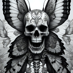 Skull and Butterflies Decoupage Paper Tissuepapier