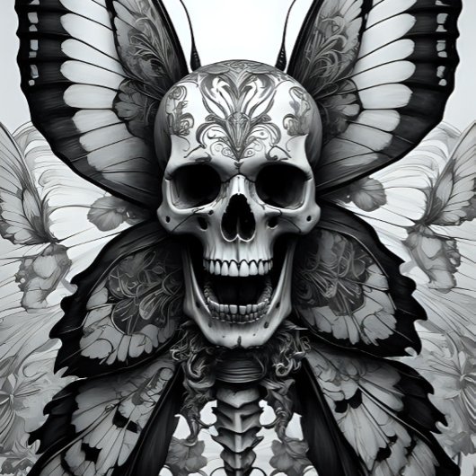 Skull and Butterflies Decoupage Paper Tissuepapier