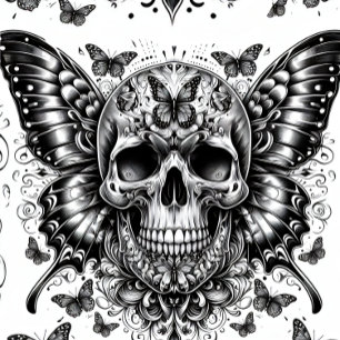 Skull and Butterflies Decoupage Paper Tissuepapier