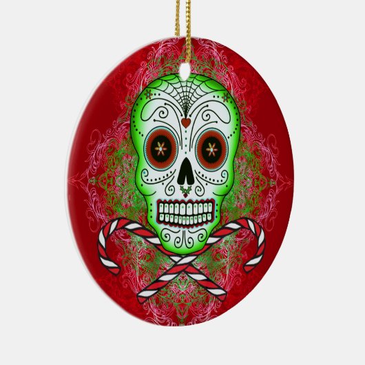 Skull and Candy Canes Ornament (Rechts)