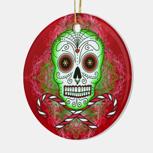 Skull and Candy Canes Ornament (Links)