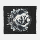 Skull and Cat Fleece Deken (Voorkant (Horizontaal))