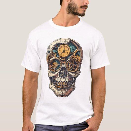 Skull and Clock Timekeeper T-shirt (Voorkant)