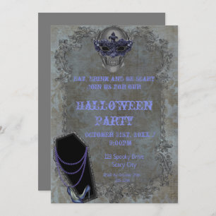 Skull and Coffin Uitnodiging voor Halloween
